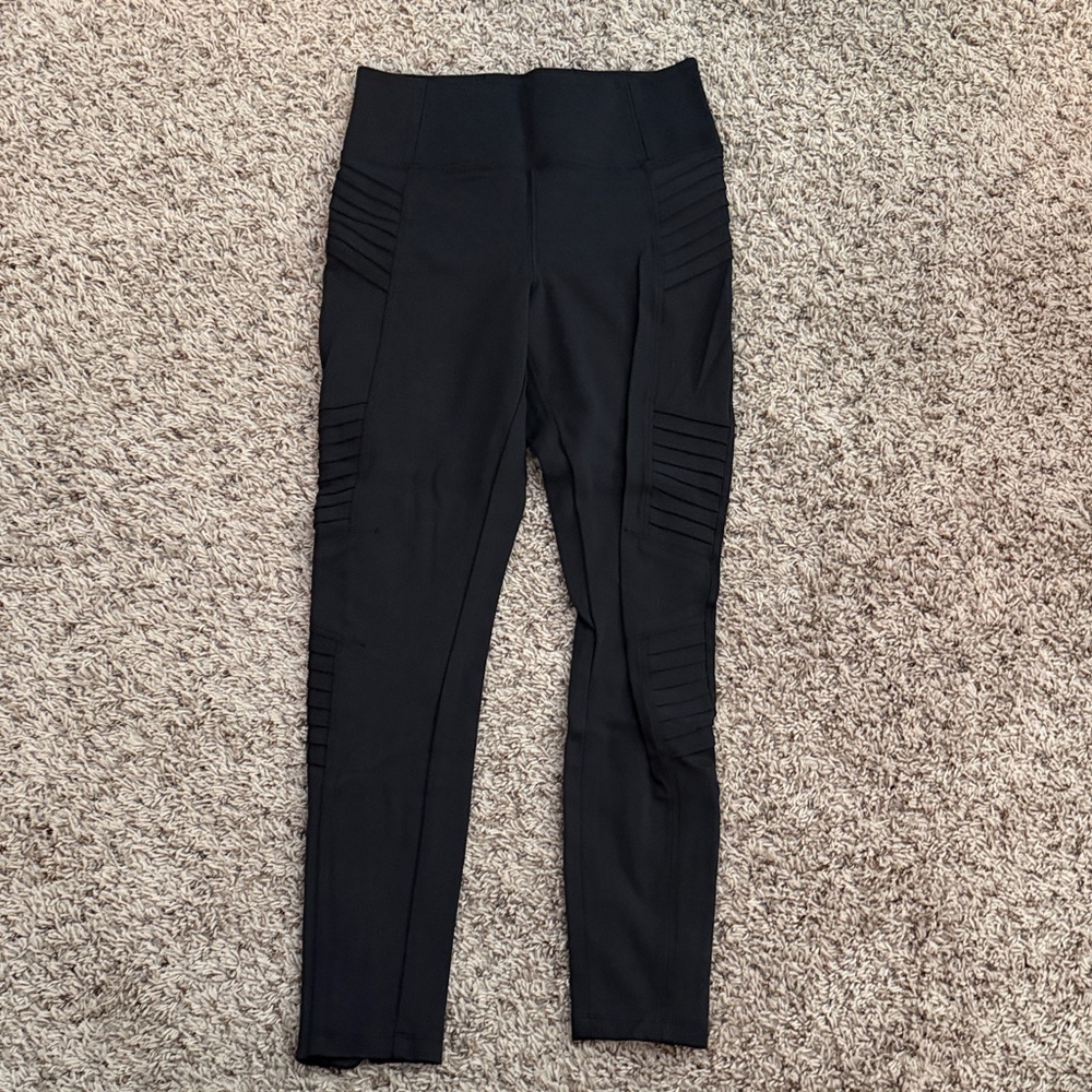 Black Athleta Delancey Moto Leggings